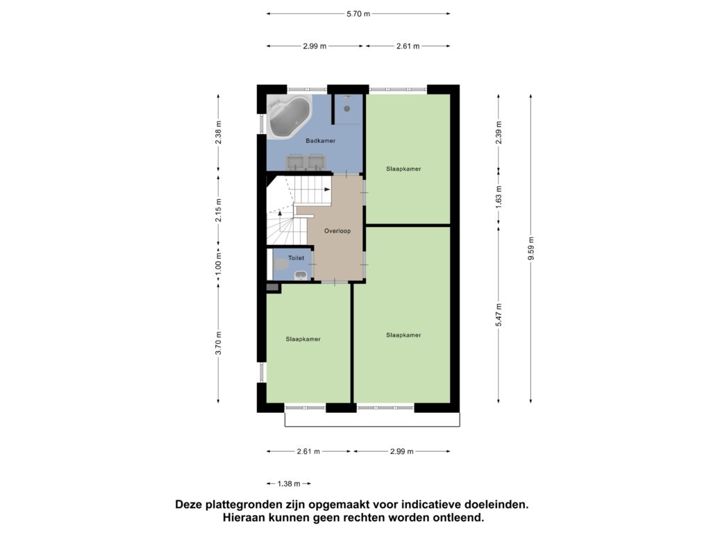 View floorplan of Eerste verdieping of Machtildahof 15