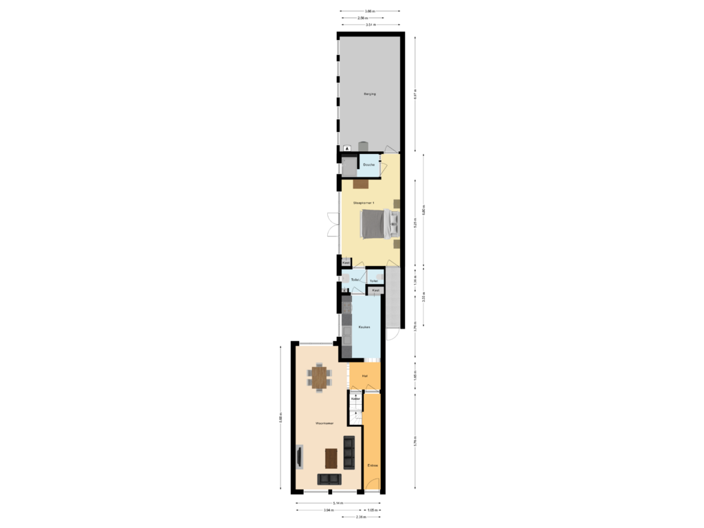 Bekijk plattegrond van Begane grond van Houtstraat 4