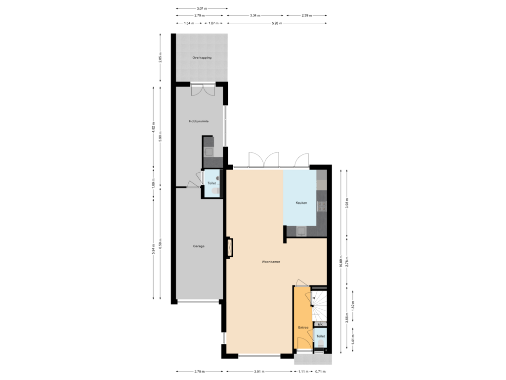 Bekijk plattegrond van Begane grond van Nassaulaan 25