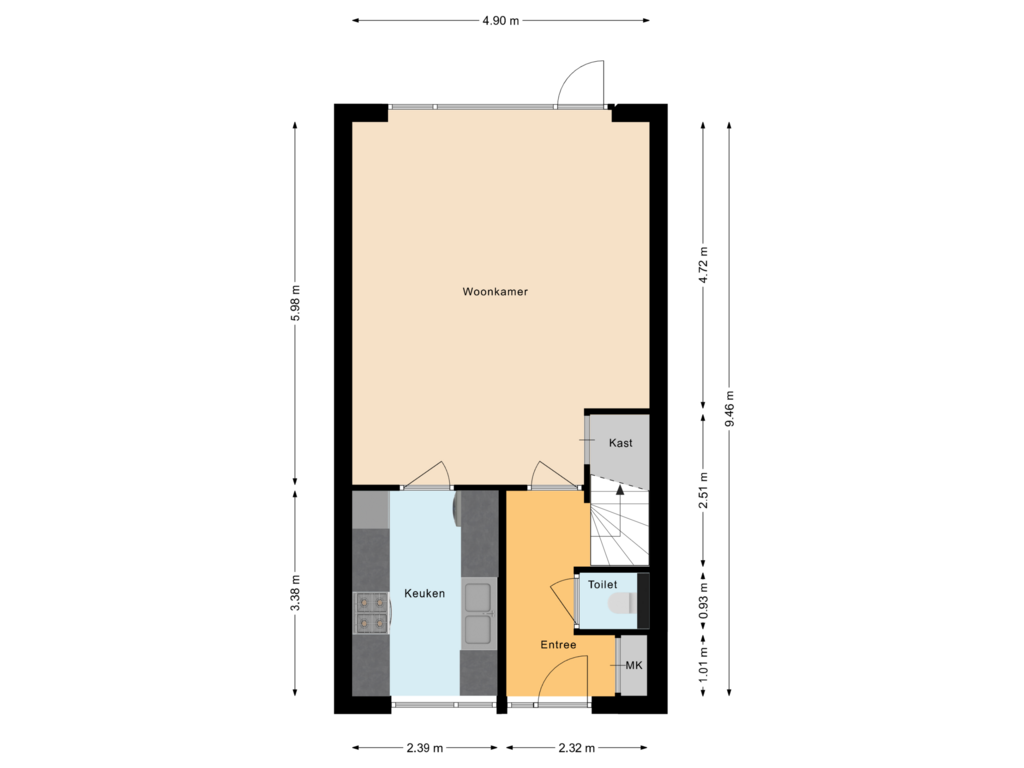 View floorplan of Begane grond of Schokkerhof 11