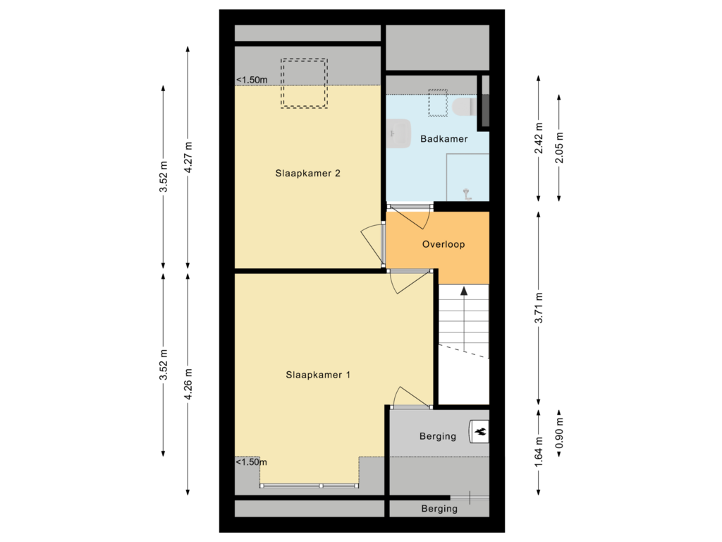 View floorplan of Eerste verdieping of Schokkerhof 11