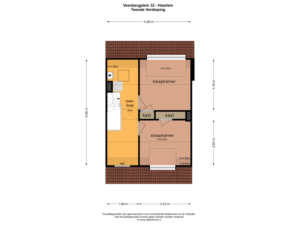 Bekijk plattegrond van TWEEDE VERDIEPING van Veenbergplein 32