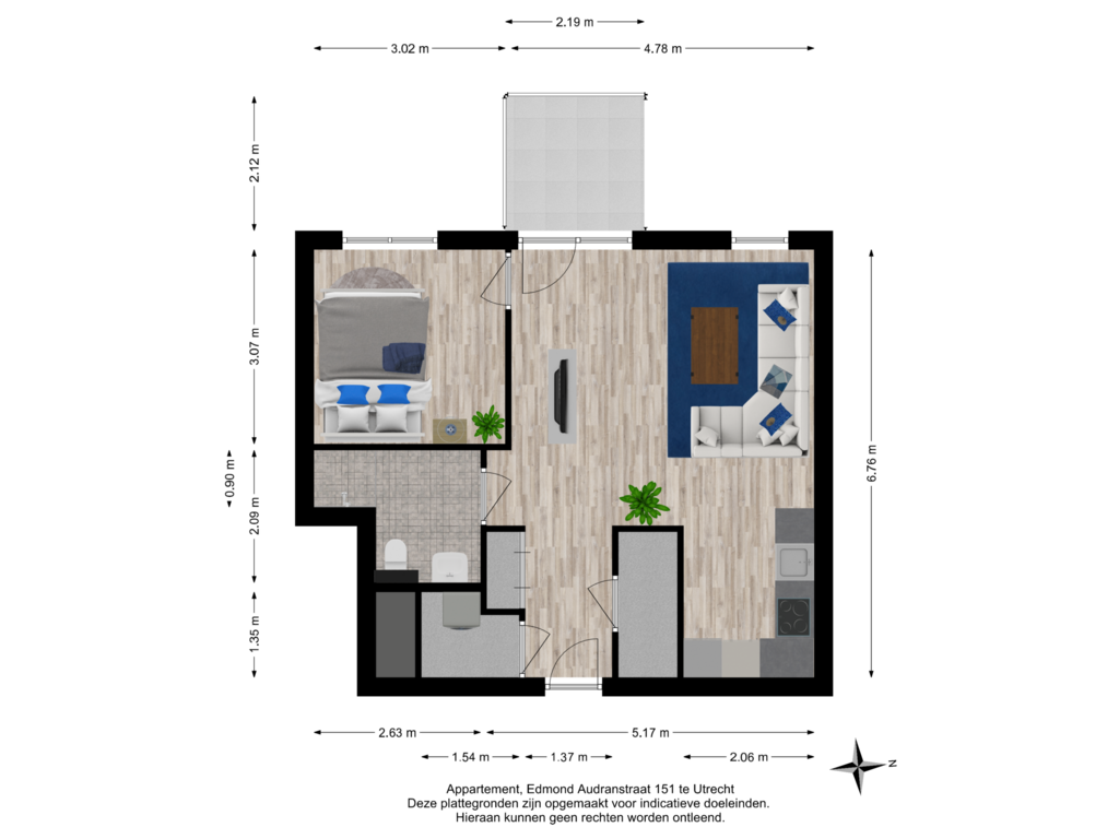 Bekijk plattegrond van Appartement van Edmond Audranstraat 151