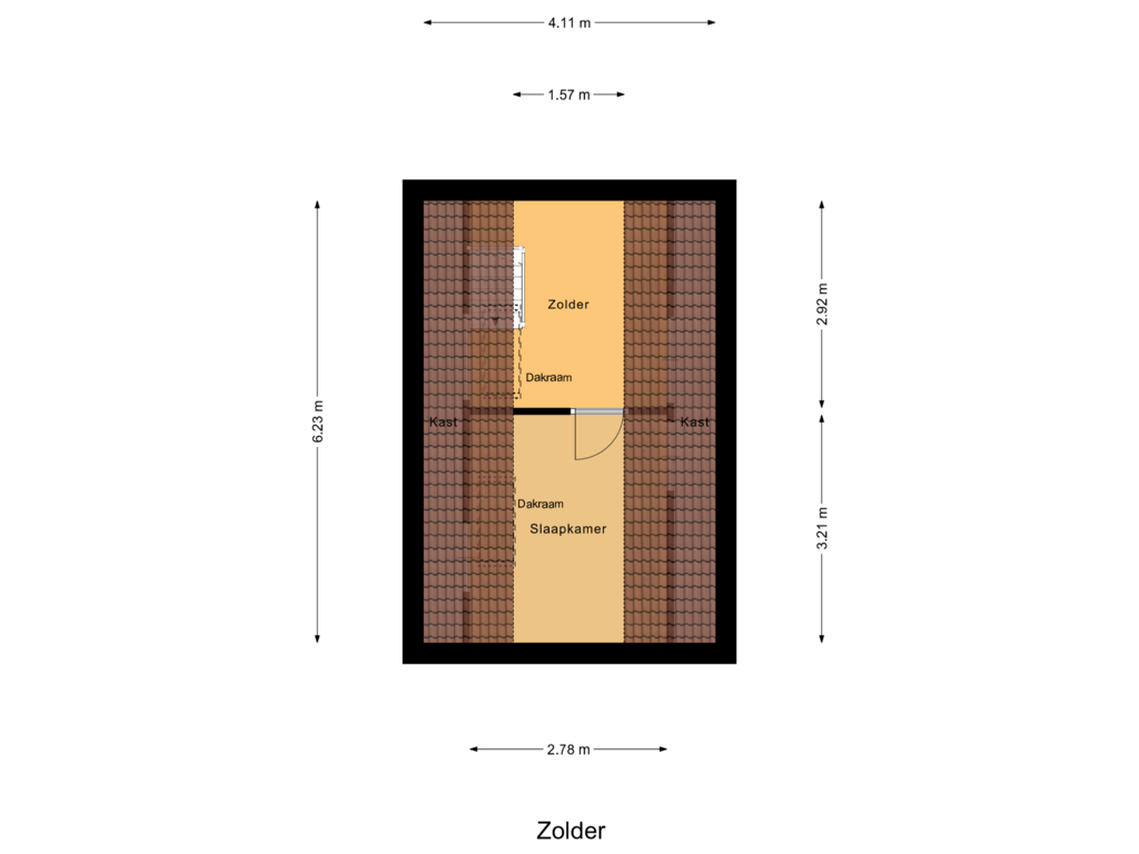 Bekijk plattegrond van Zolder van Akkerwinde 1