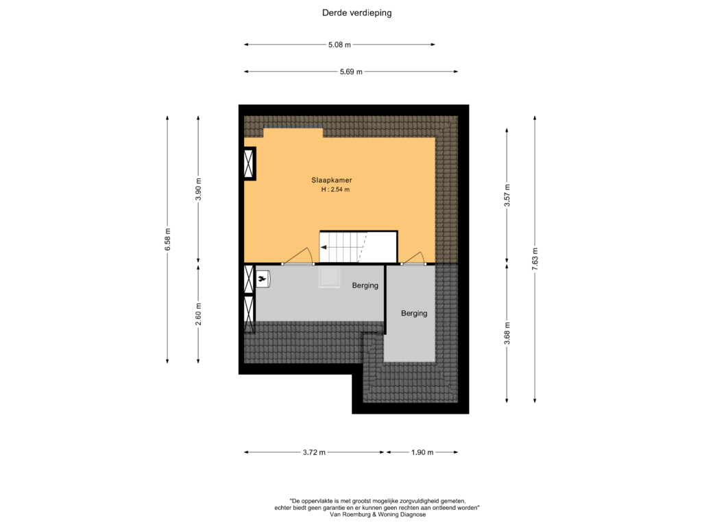 Bekijk plattegrond van Derde verdieping van Sophialaan 2-B