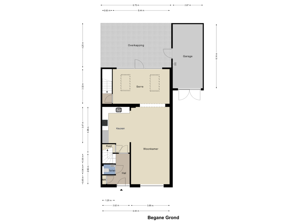 Bekijk plattegrond van Begane Grond van Walborgstraat 10