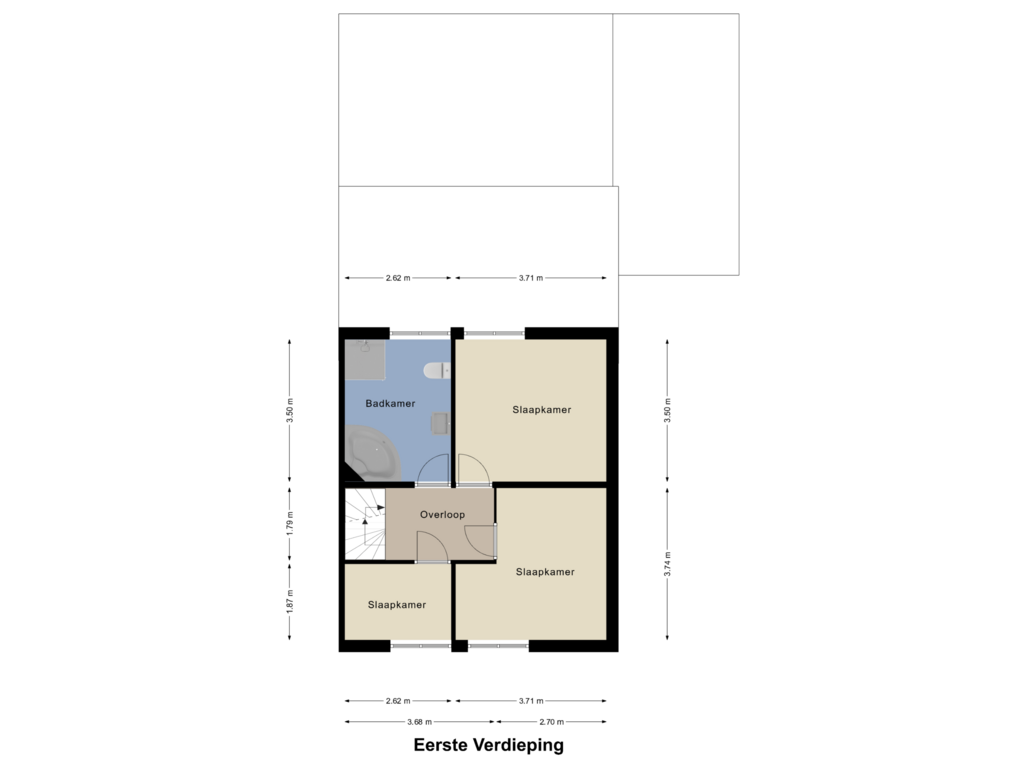 Bekijk plattegrond van Eerste Verdieping van Walborgstraat 10