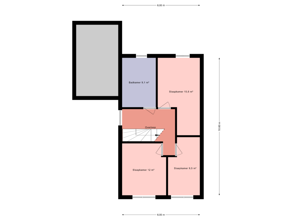 View floorplan of 1e verdieping of Latensteinseweg 15