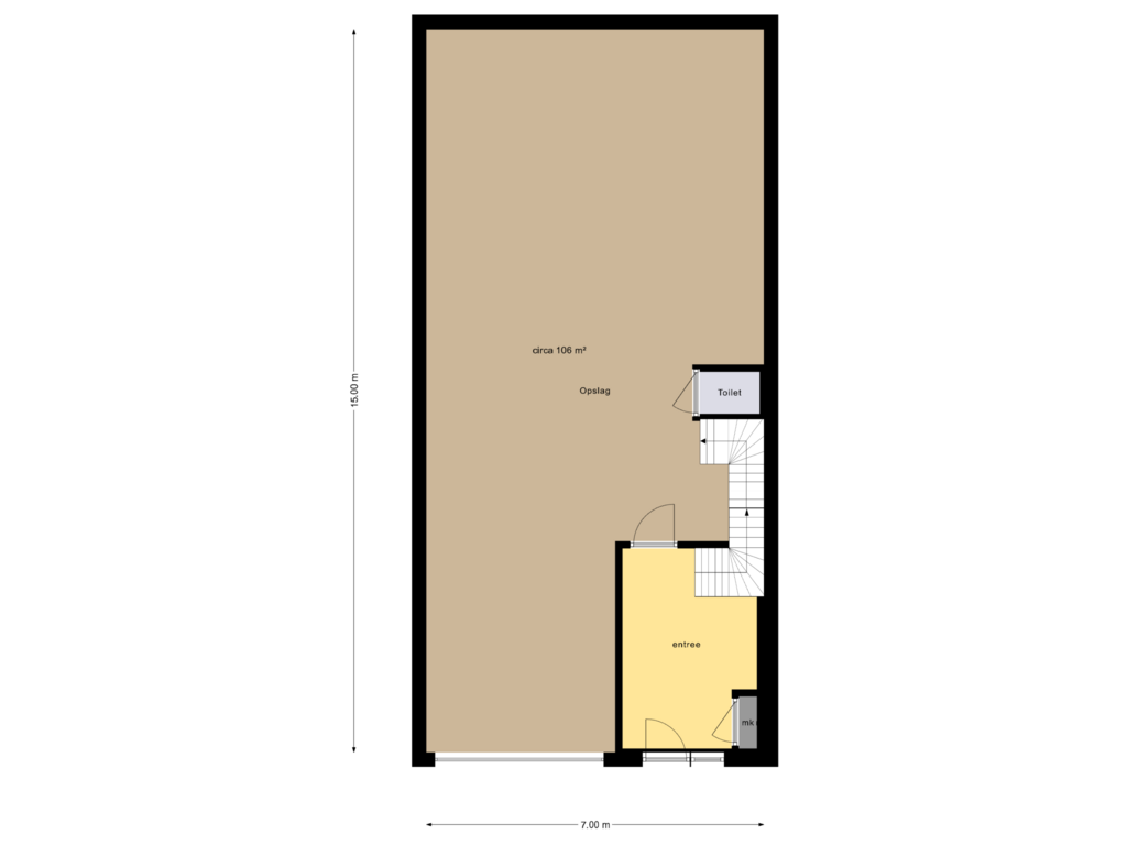 View floorplan of bedrijfshal begane grond of Latensteinseweg 15