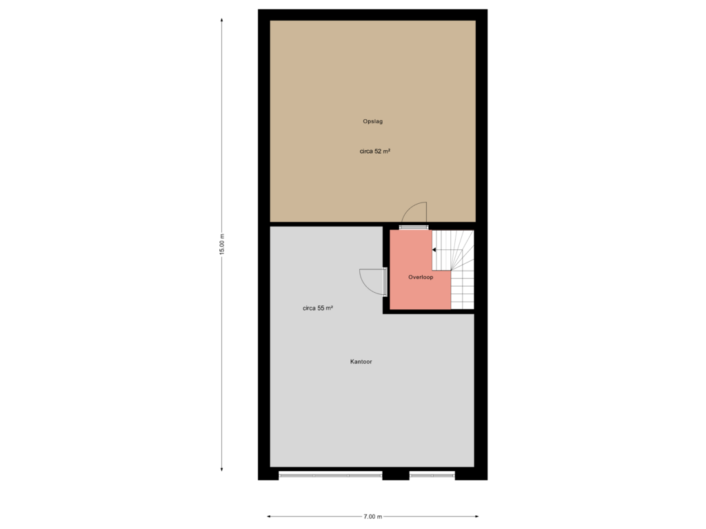 View floorplan of bedrijfshal verdieping of Latensteinseweg 15