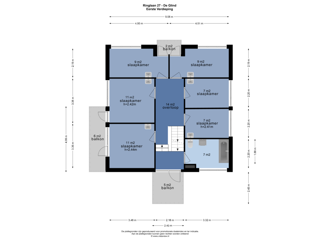 View floorplan of EERSTE VERDIEPING of Ringlaan 27