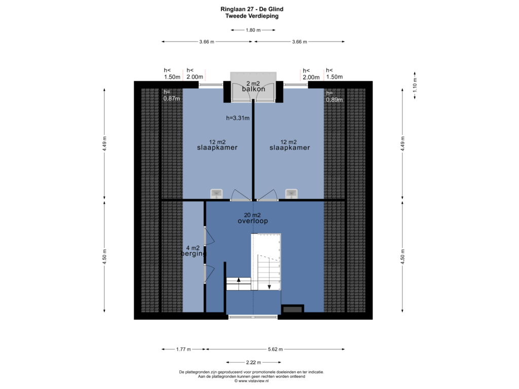 View floorplan of TWEEDE VERDIEPING of Ringlaan 27