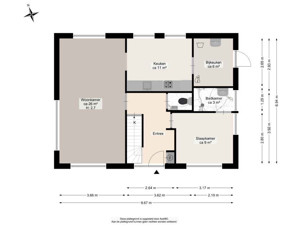 Bekijk plattegrond van Begane grond van Hoofdstraat 45