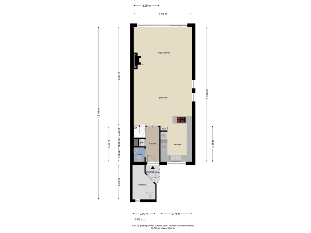 Bekijk plattegrond van Begane Grond van Enterij 1