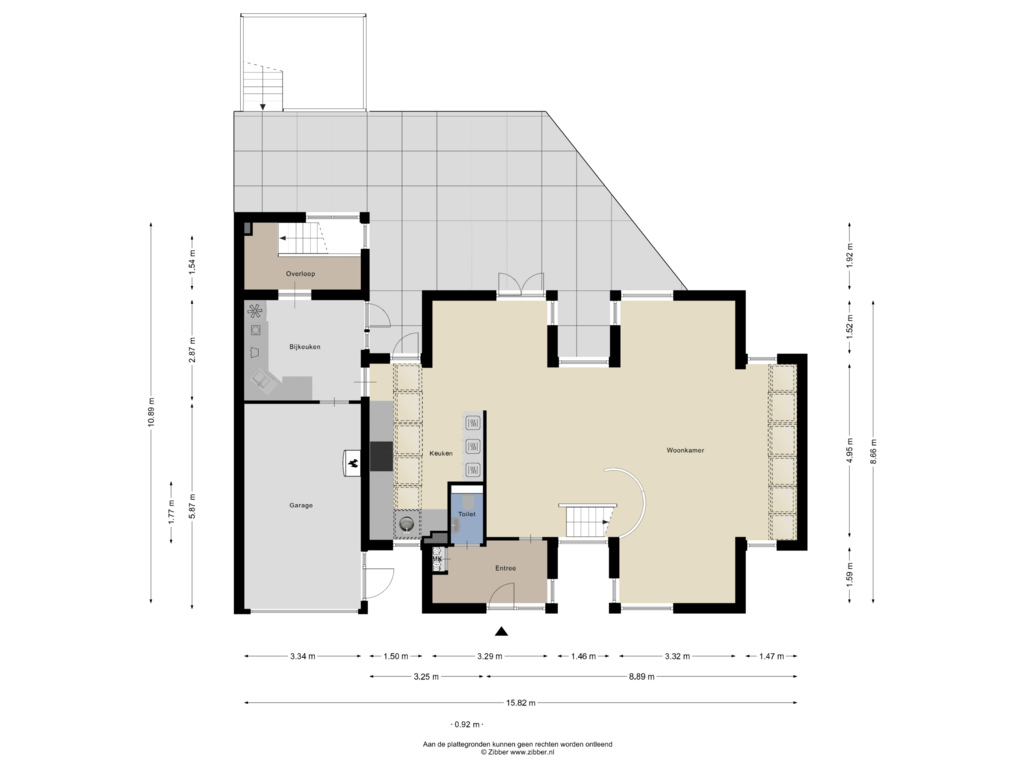 Bekijk plattegrond van Begane grond van Mr. P.J. Oudsingel 215