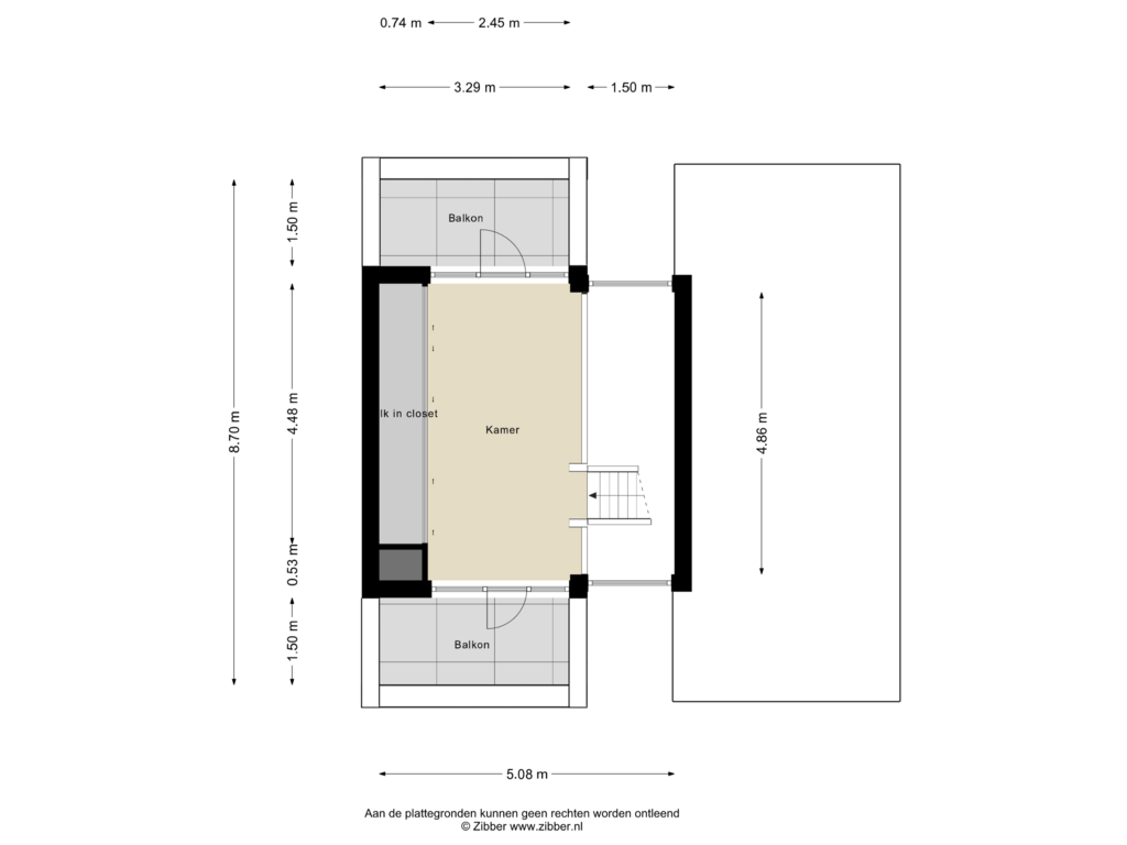 Bekijk plattegrond van Tweede verdieping van Mr. P.J. Oudsingel 215