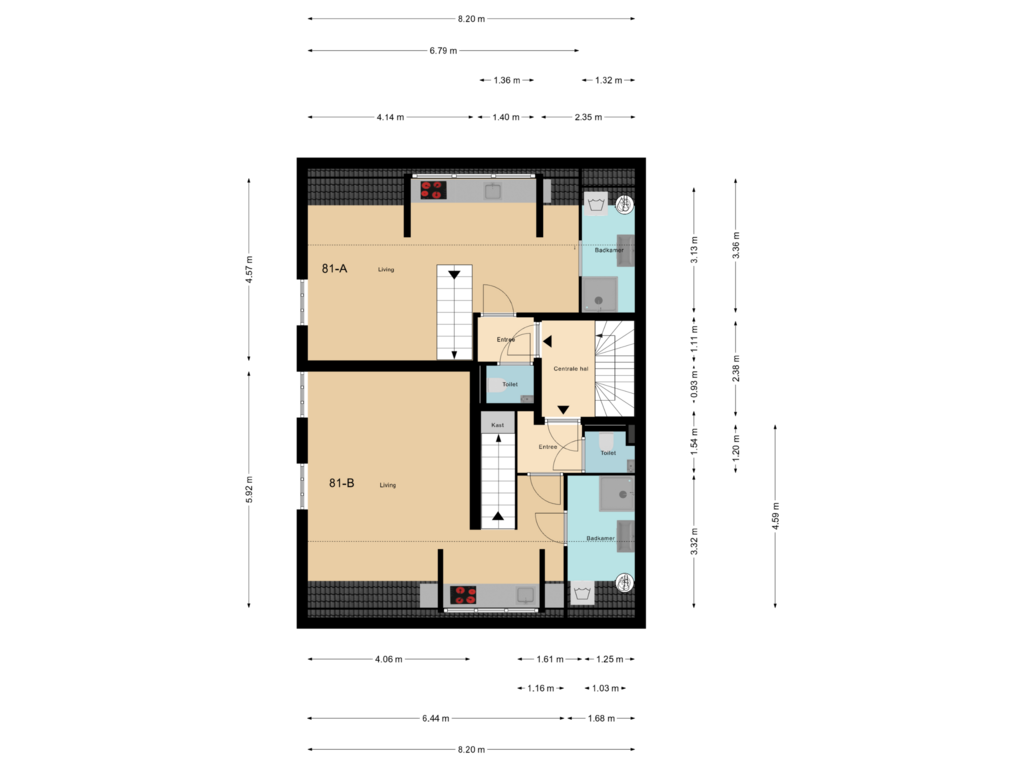 View floorplan of Begane grond Dam 81-A - Dam 81-B of Dam 81-A