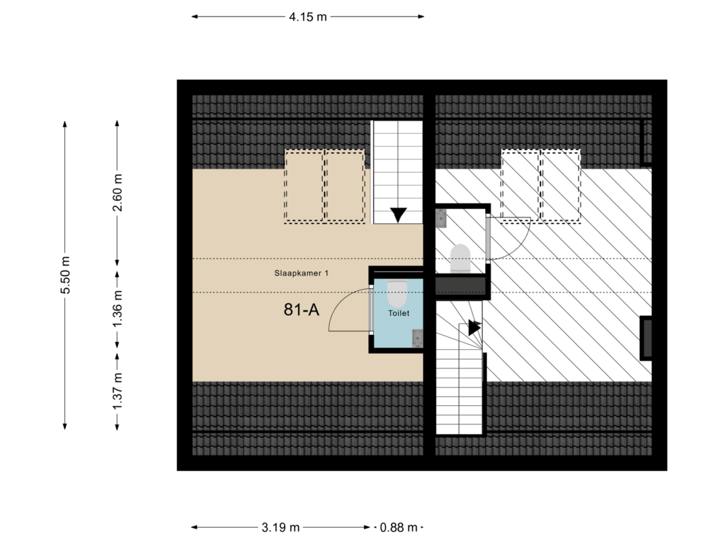 View floorplan of Verdieping Dam 81-A of Dam 81-A