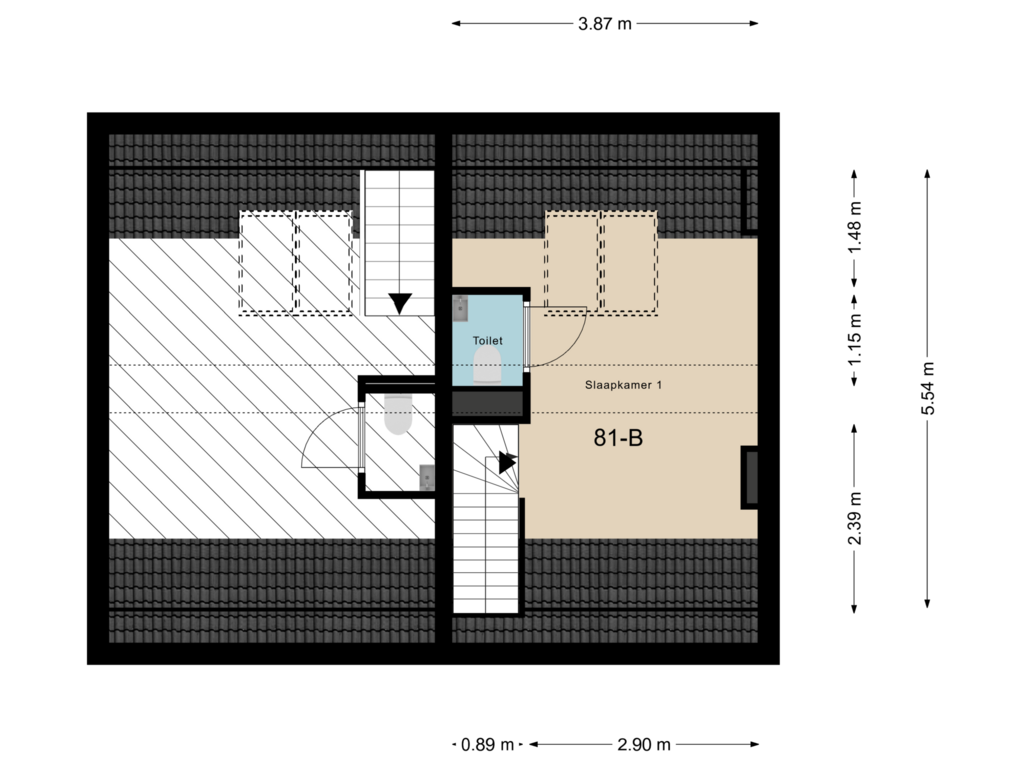 View floorplan of Verdieping Dam 81-B of Dam 81-A