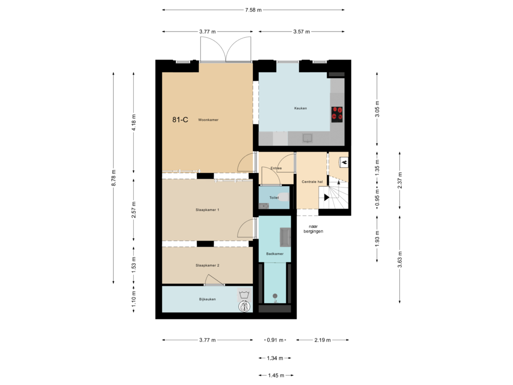 View floorplan of Dam 81-C (souterrain) of Dam 81-A