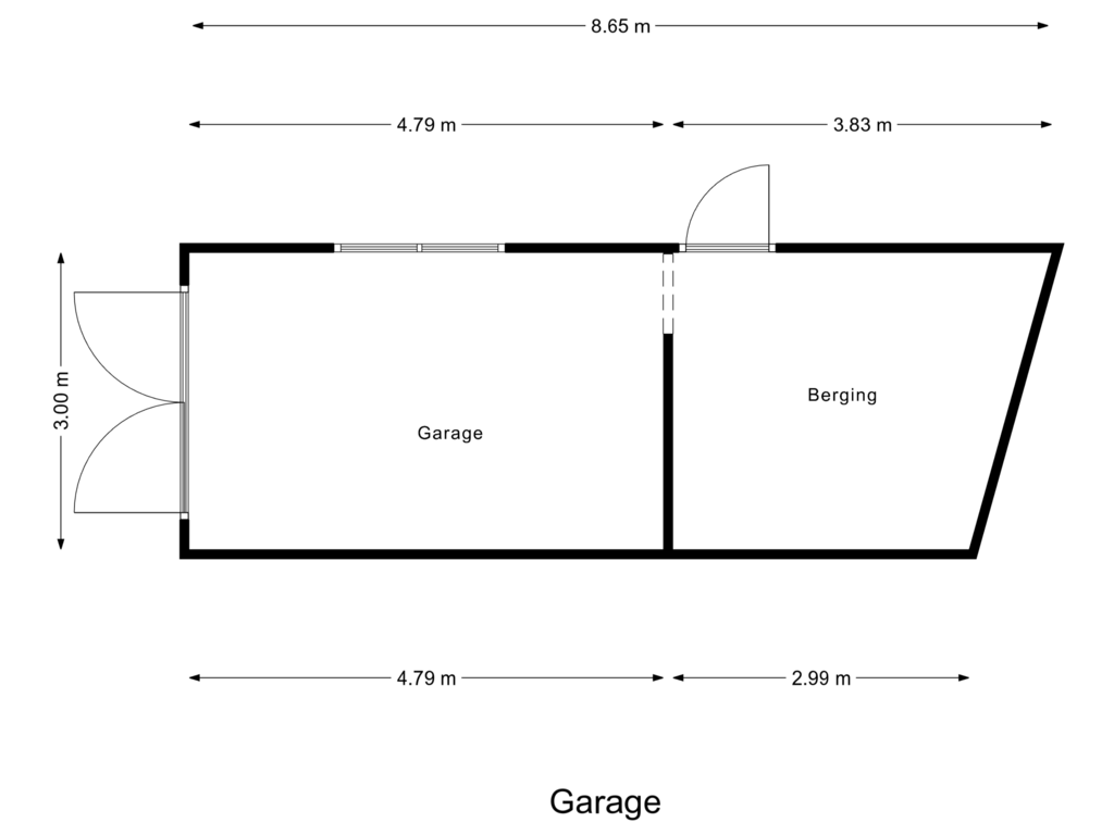 View floorplan of Garage of Plutostraat 15