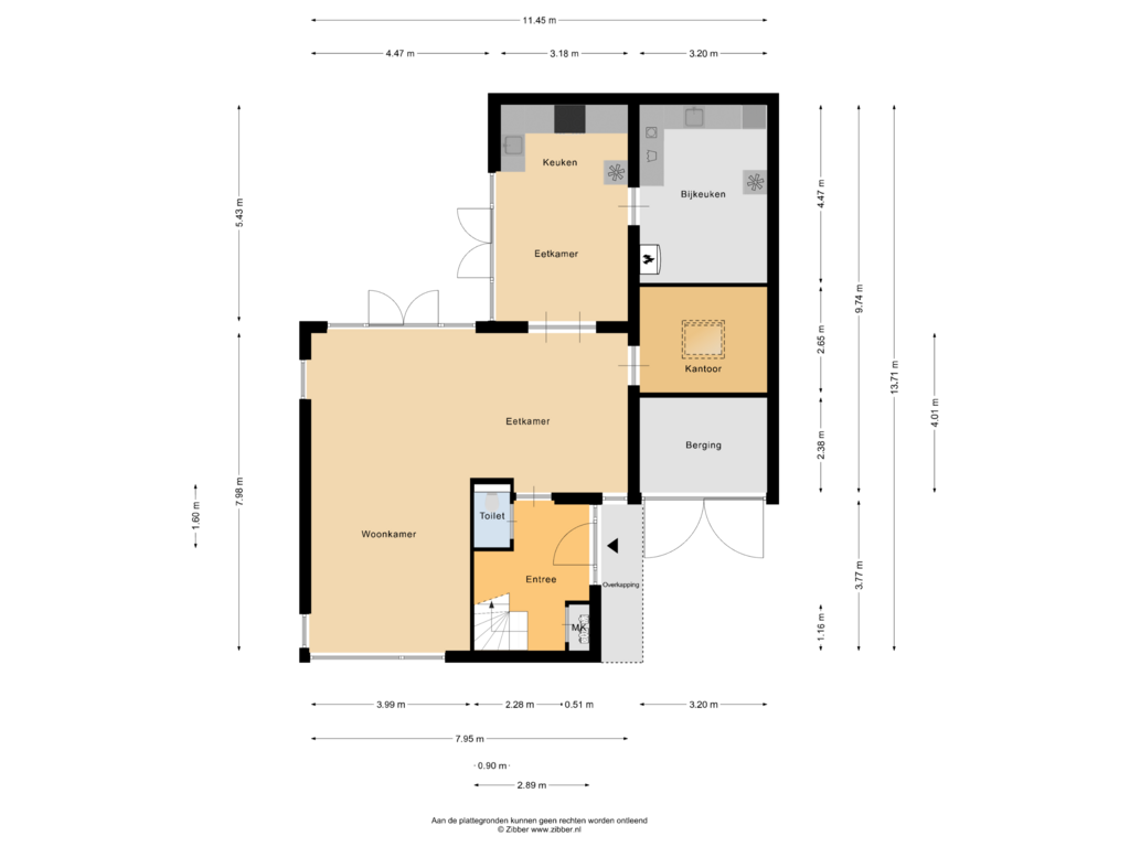 View floorplan of Begane grond of Achter de Hoven 2-A