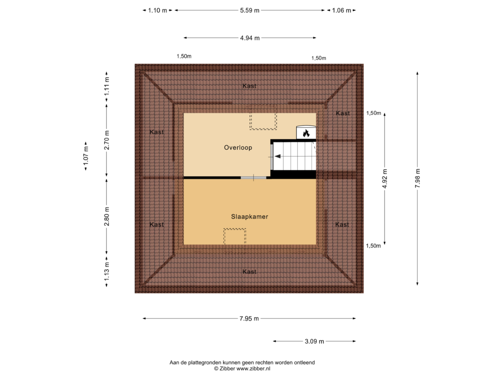 View floorplan of Tweede verdieping of Achter de Hoven 2-A