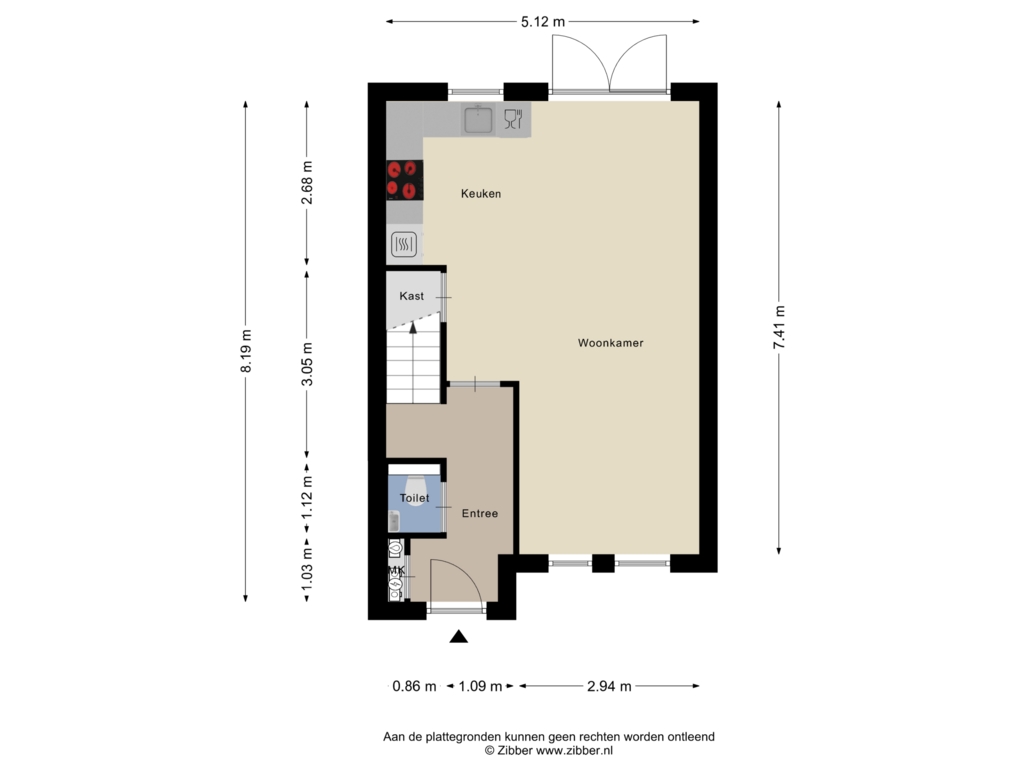 Bekijk plattegrond van Begane Grond van 't Hooren Werck 35