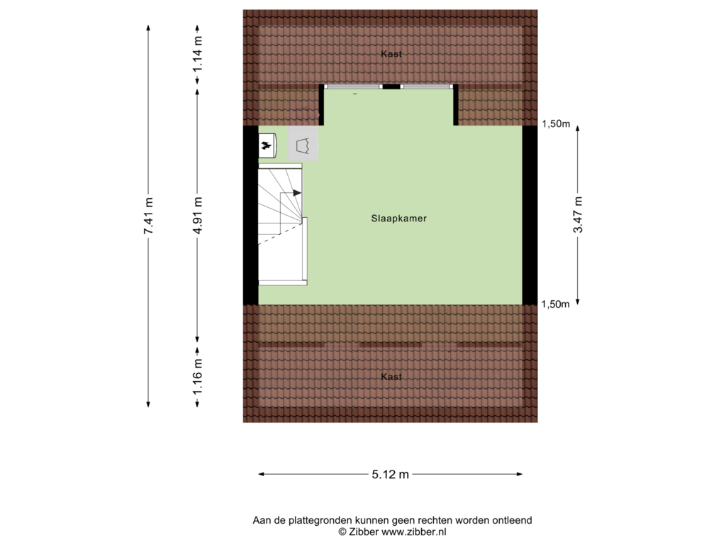 Bekijk plattegrond van Tweede verdieping van 't Hooren Werck 35