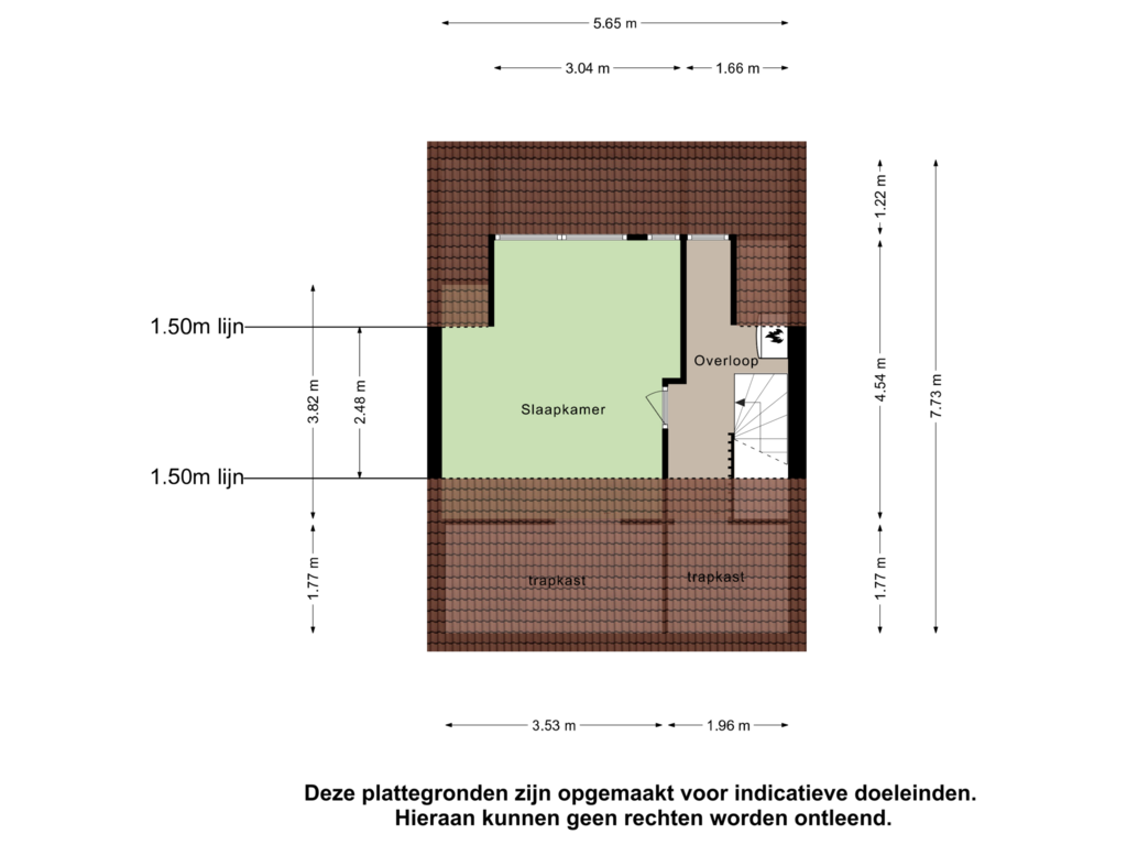 Bekijk plattegrond van Tweede Verdieping van Elzenstraat 7