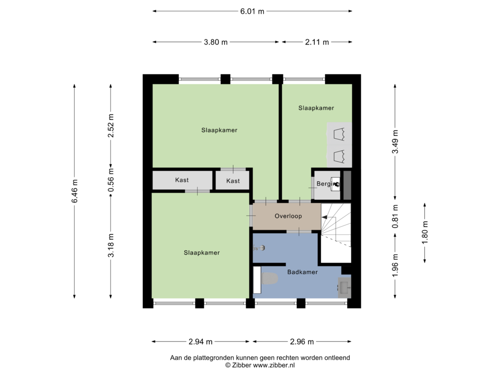 Bekijk plattegrond van Eerste verdieping van Sporenbergstraat 3