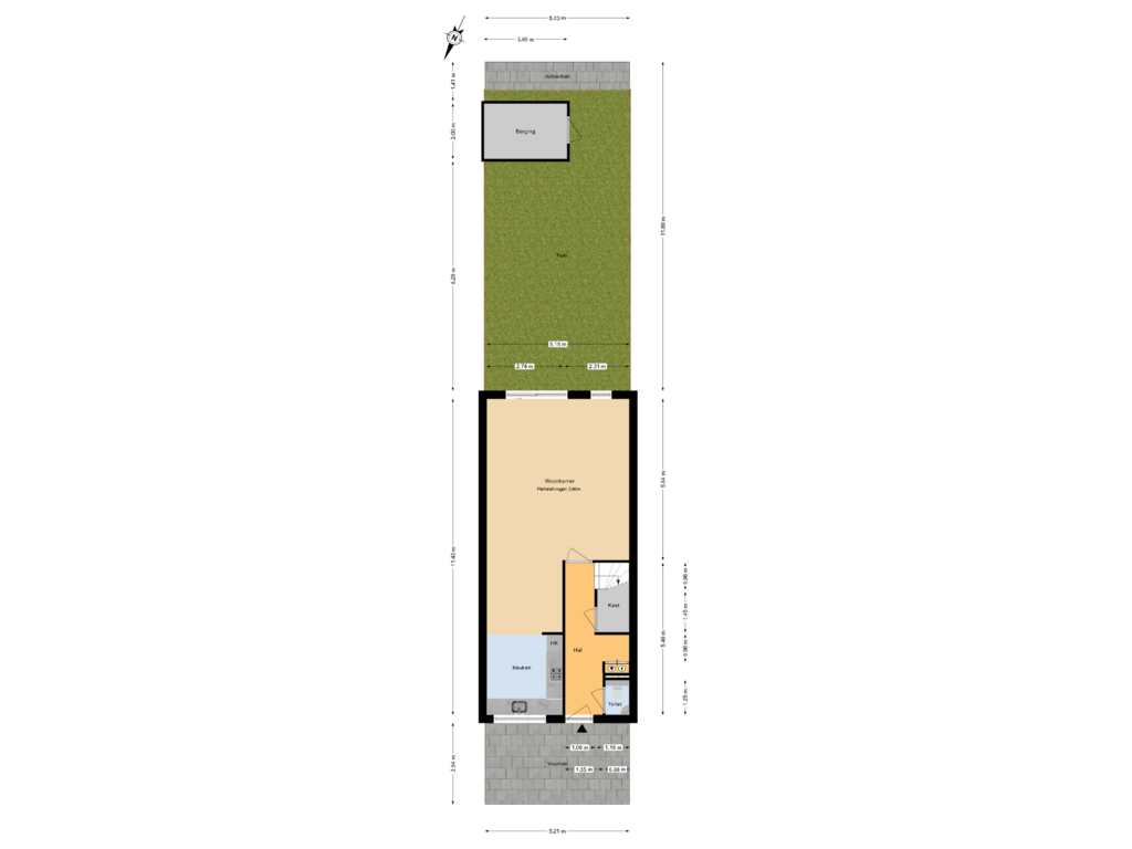 Bekijk plattegrond van Begane grond tuin van Albert Schweitzerlaan 93