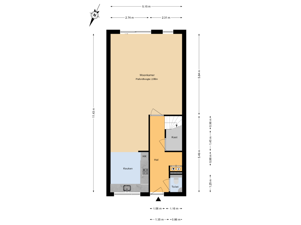 Bekijk plattegrond van Begane grond		 van Albert Schweitzerlaan 93