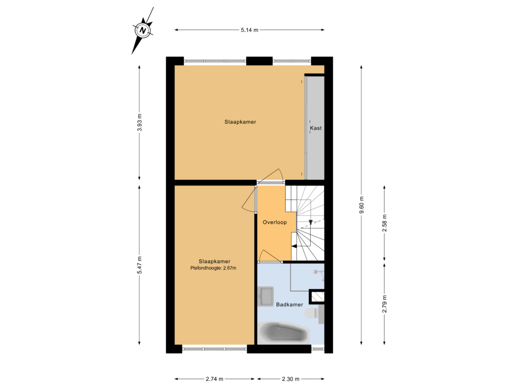 Bekijk plattegrond van 1e verdieping		 van Albert Schweitzerlaan 93