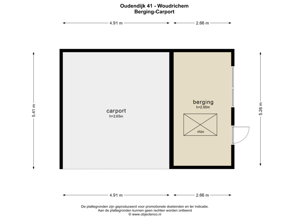 Bekijk plattegrond van Berging-Carport van Oudendijk 41