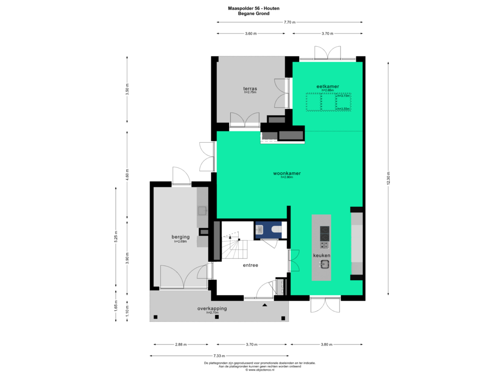 Bekijk plattegrond van BEGANE GROND van Maaspolder 56