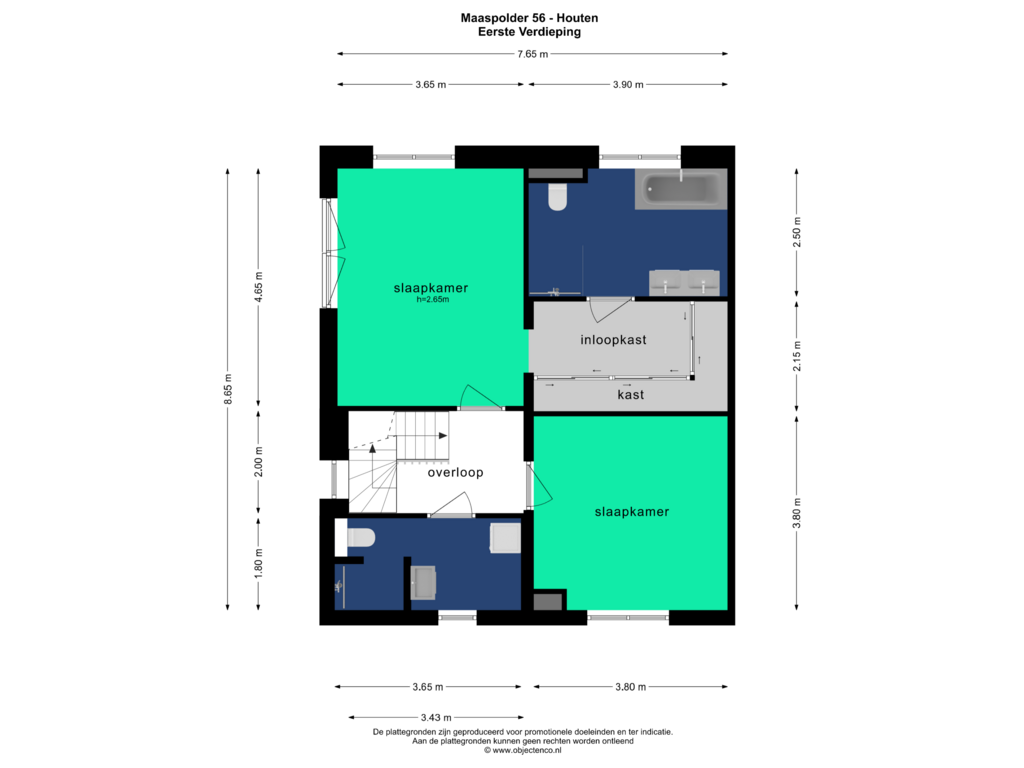 Bekijk plattegrond van EERSTE VERDIEPING van Maaspolder 56