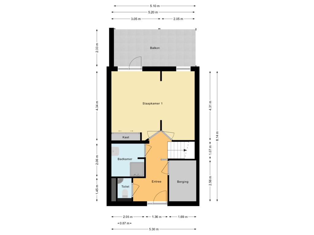 Bekijk plattegrond van Eerste woonlaag van Piersonstraat 15