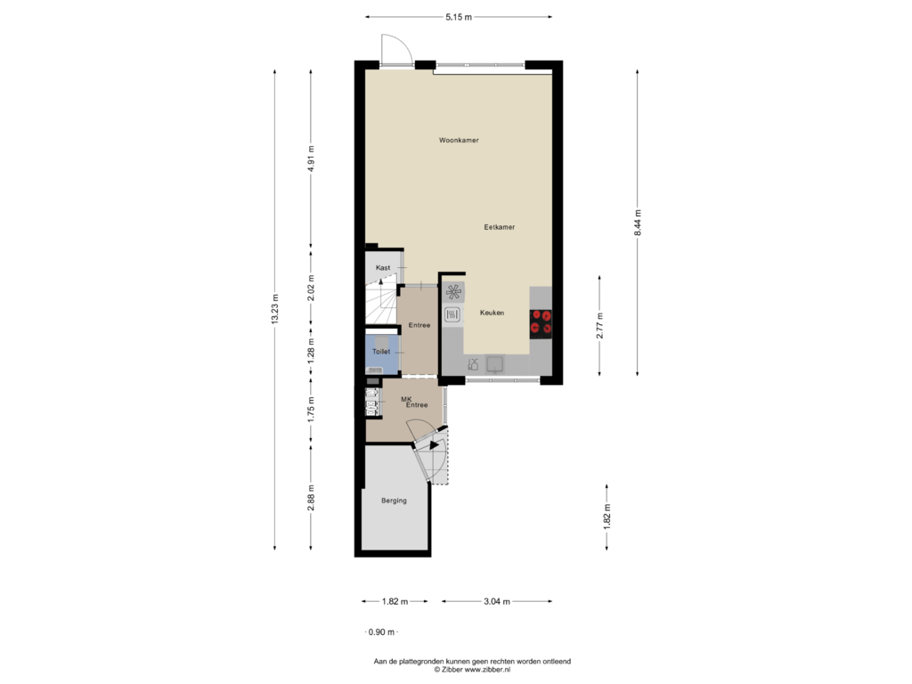 Bekijk plattegrond van Begane Grond van Ouderhoek 66