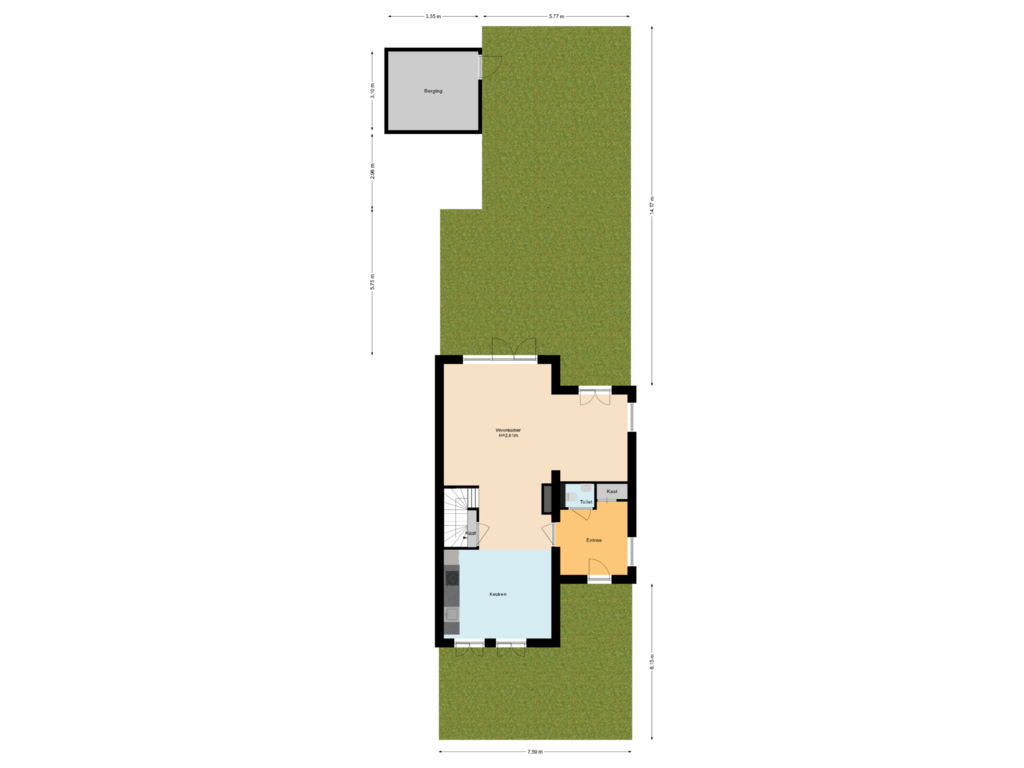 View floorplan of Situatie of Rollostraat 90-F