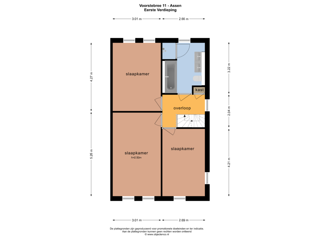 Bekijk plattegrond van EERSTE VERDIEPING van Voorstebree 11