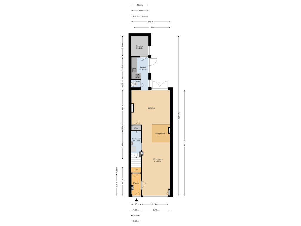 View floorplan of Begane grond of Vleutenseweg 175