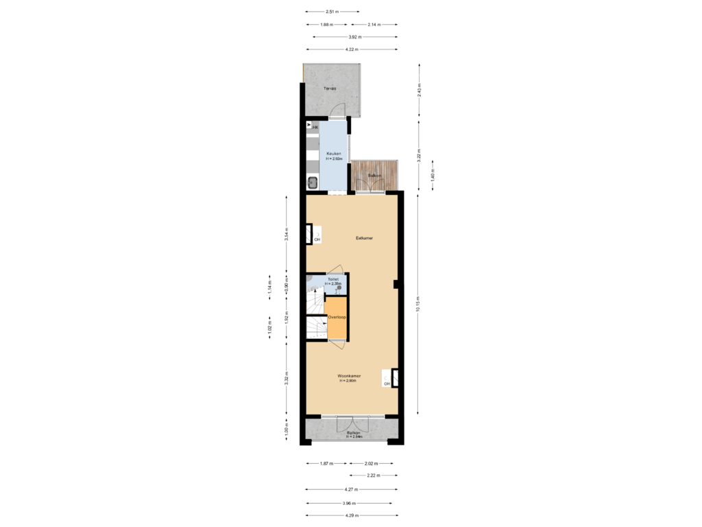 View floorplan of 1e verdieping of Vleutenseweg 175