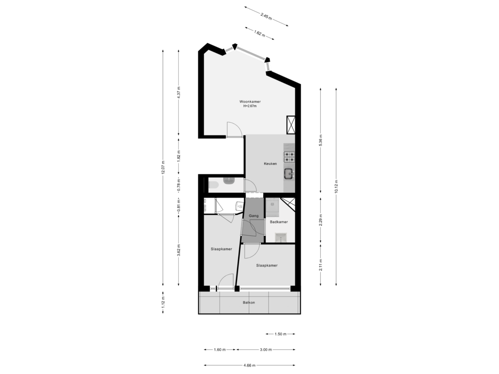 Bekijk plattegrond van 1e Verdieping van Crooswijkseweg 89-A01