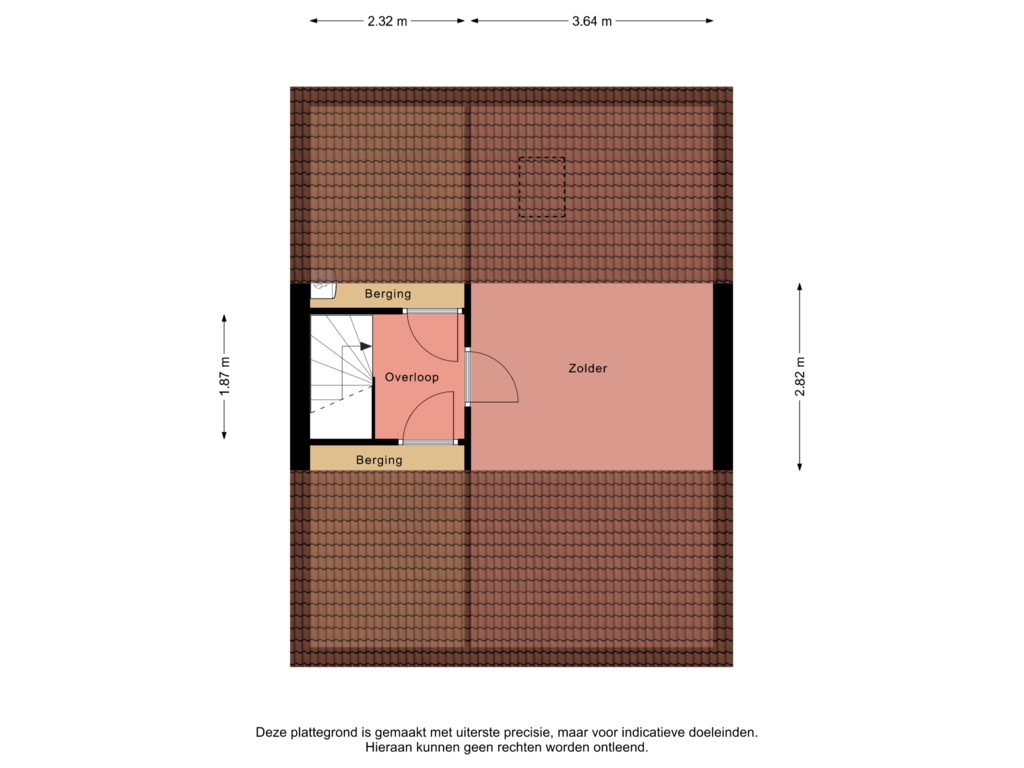 View floorplan of 2e Verdieping of Maria Louisestraat 15