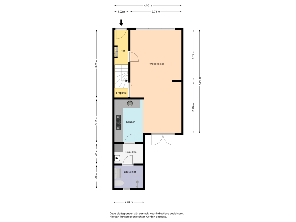 View floorplan of First floor of Schoolstraat 3