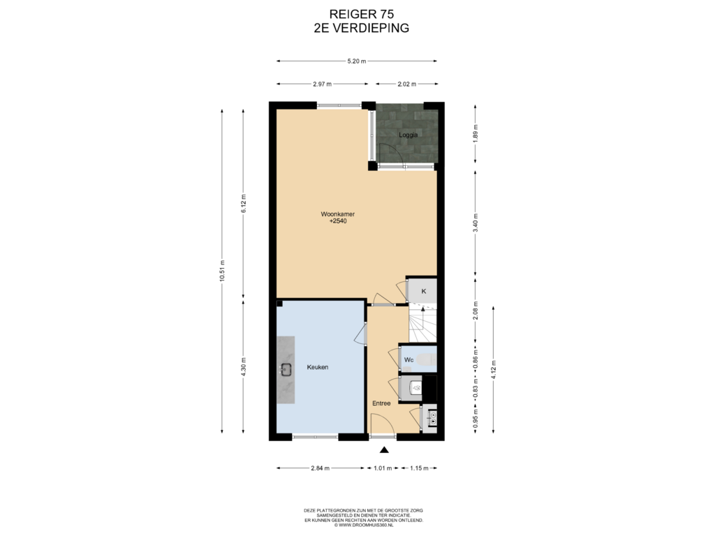 Bekijk plattegrond van 2E Verdieping van Reiger 75