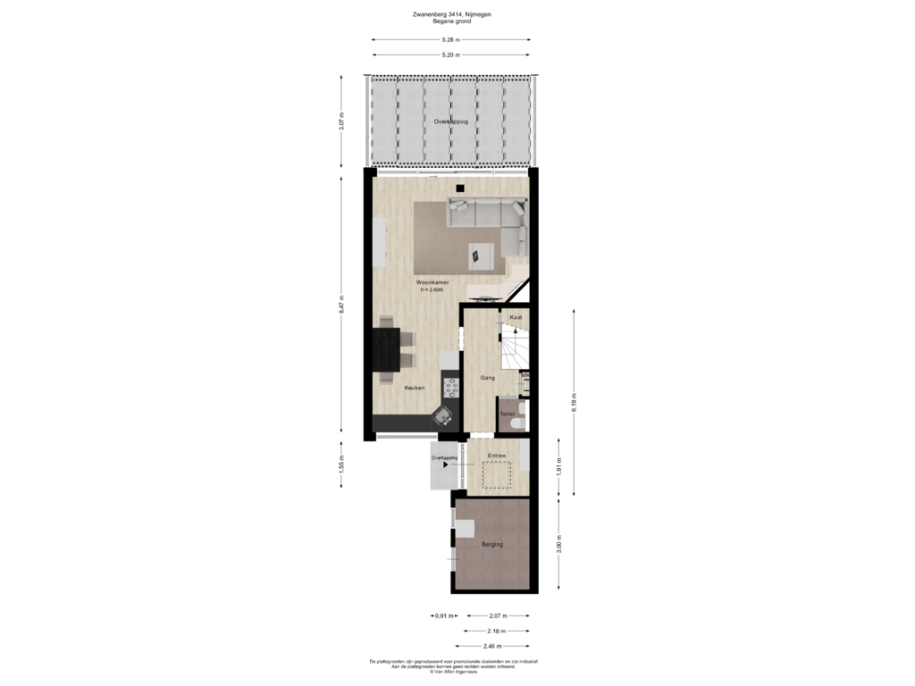 Bekijk plattegrond van Begane grond van Zwanenveld 3414