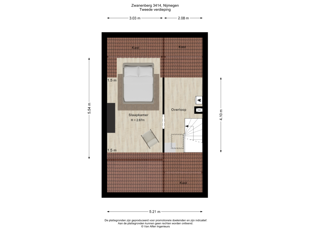 Bekijk plattegrond van Tweede verdieping van Zwanenveld 3414