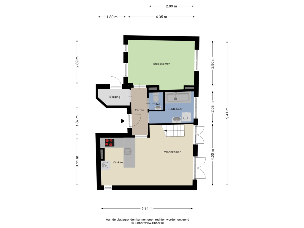 View floorplan of Begane Grond of Spaarne 111